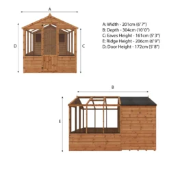Mercia 10x6 Apex Greenhouse Combi Shed - Assembly Required 18 Mercia 10x6 Apex Greenhouse Combi Shed - Assembly Required -Outdoor Garden Shop mercia 10x6 apex greenhouse combi shed assembly required5029442091204 01i bq