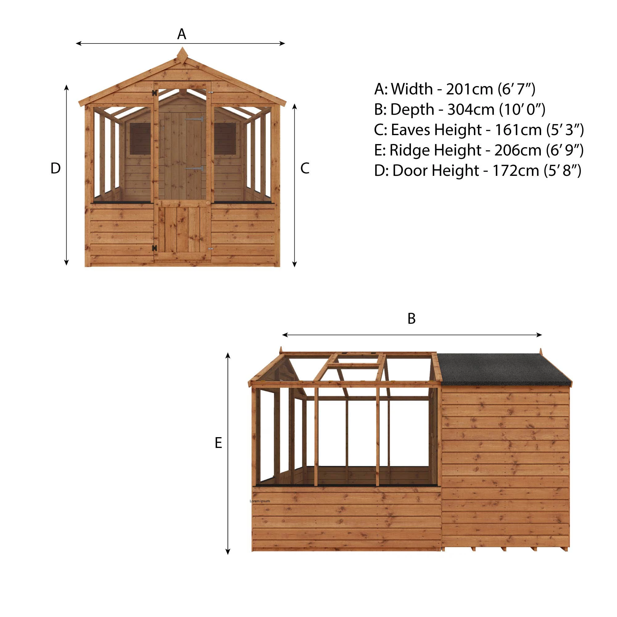 Mercia 10x6 Apex Greenhouse Combi Shed - Assembly Required 10 Mercia 10x6 Apex Greenhouse Combi Shed - Assembly Required - Image 8