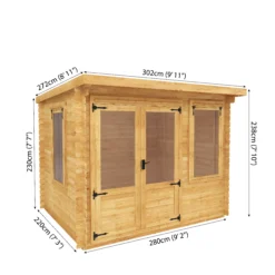 Mercia 10x8 Pent Tongue & Groove Cabin With Double Door -Outdoor Garden Shop mercia 10x8 pent tongue groove cabin with double door5029442002446 01t bq