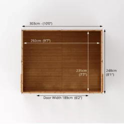 Mercia 10x8 Reverse Apex Tongue & Groove Summer House With Bi-fold Door -Outdoor Garden Shop mercia 10x8 reverse apex tongue groove summer house with bi fold door5029442089737 02t bq