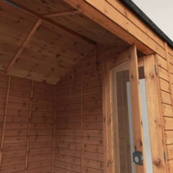 Mercia 10x8 Reverse Apex Tongue & Groove Summer House With Bi-fold Door -Outdoor Garden Shop mercia 10x8 reverse apex tongue groove summer house with bi fold door5029442089737 38c bq