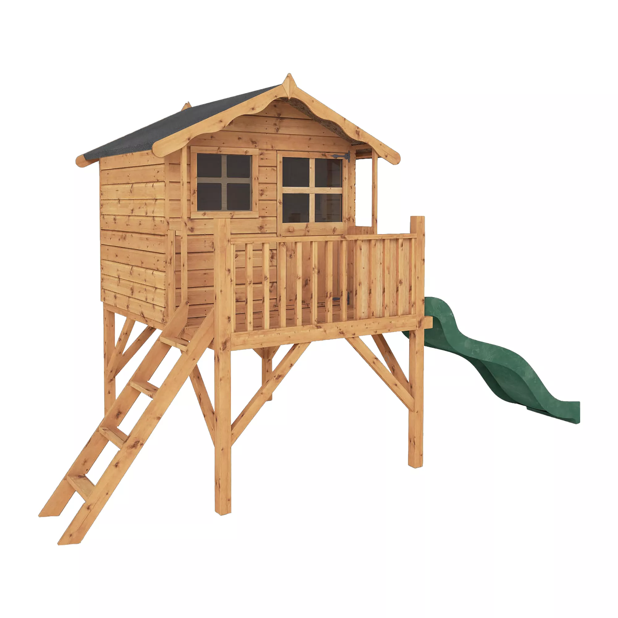 Mercia 12x6 Poppy Apex Shiplap Tower Slide Playhouse - Assembly Service Included 3 Mercia 12x6 Poppy Apex Shiplap Tower Slide Playhouse - Assembly Service Included