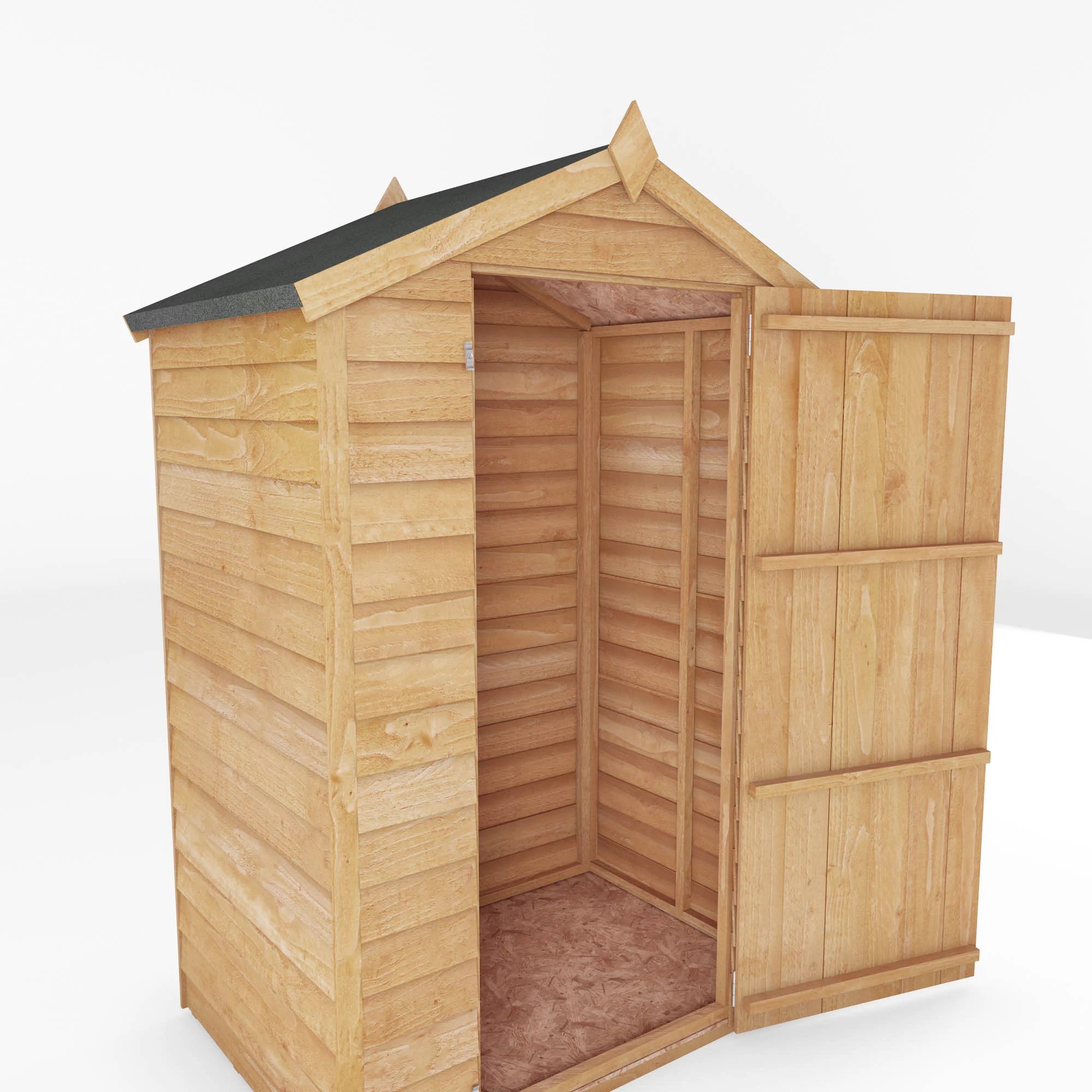 Mercia 4x3 Ft Apex Overlap Wooden Shed With Floor 8 Mercia 4x3 Ft Apex Overlap Wooden Shed With Floor - Image 6
