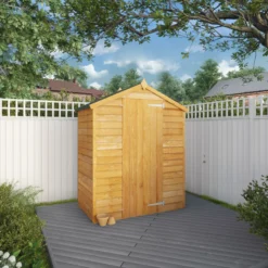 Mercia 5x3 Ft Apex Overlap Wooden Shed With Floor -Outdoor Garden Shop mercia 5x3 ft apex overlap wooden shed with floor5029442090269 01i