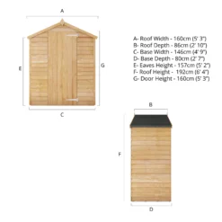 Mercia 5x3 Ft Apex Overlap Wooden Shed With Floor -Outdoor Garden Shop mercia 5x3 ft apex overlap wooden shed with floor5029442090269 01t