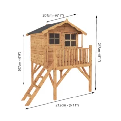 Mercia 7x6 Poppy Apex Shiplap Tower Playhouse -Outdoor Garden Shop mercia 7x6 poppy apex shiplap tower playhouse5029442076379 01t bq