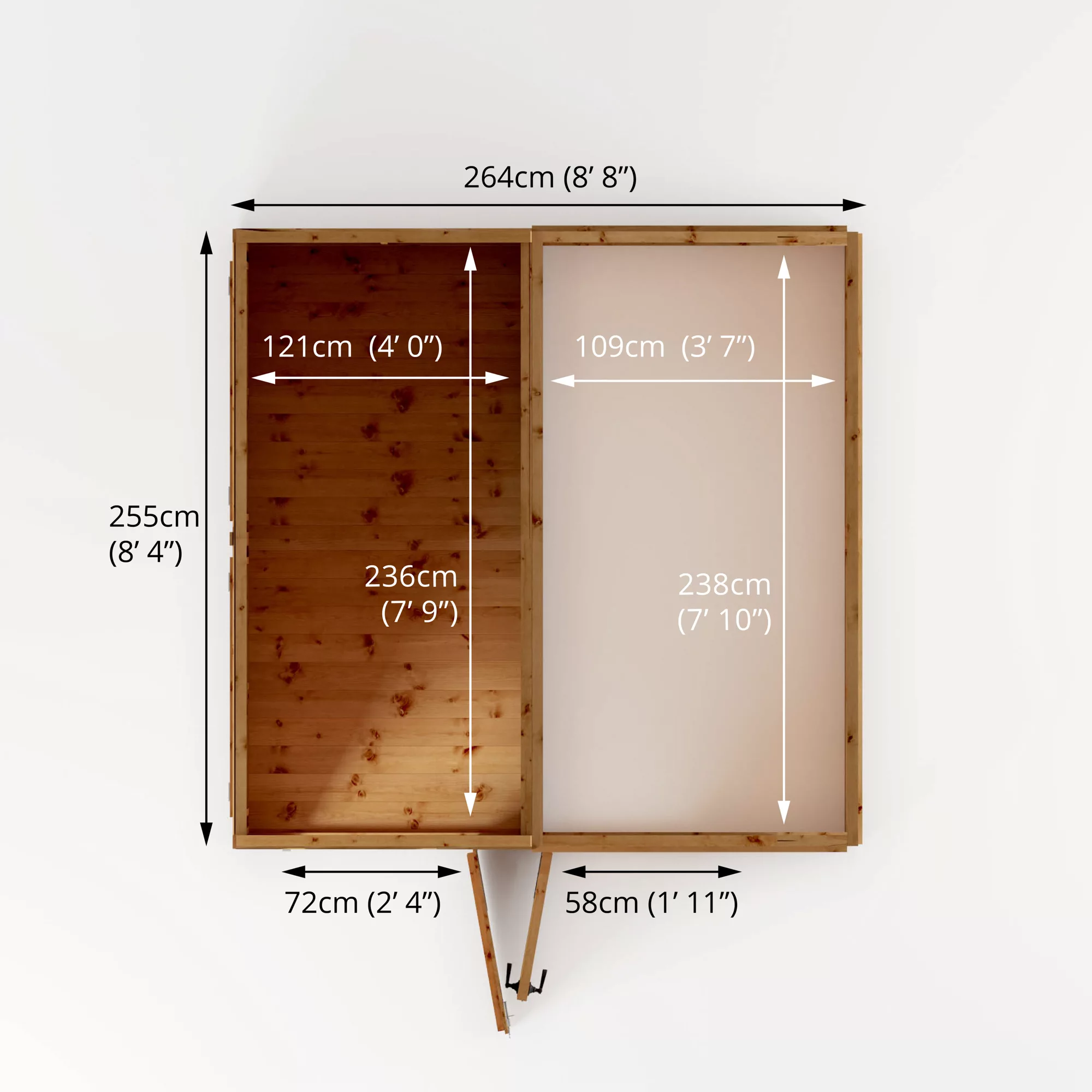 Mercia 8x8 Pent Greenhouse Combi Shed - Assembly Required 10 Mercia 8x8 Pent Greenhouse Combi Shed - Assembly Required - Image 8