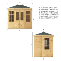 Mercia Clover 8x6 Ft Hip Shiplap Wooden Summer House With Double Door 20 Mercia Clover 8x6 Ft Hip Shiplap Wooden Summer House With Double Door -Outdoor Garden Shop mercia clover 8x6 ft hip shiplap wooden summer house with double door5029442006871 01t