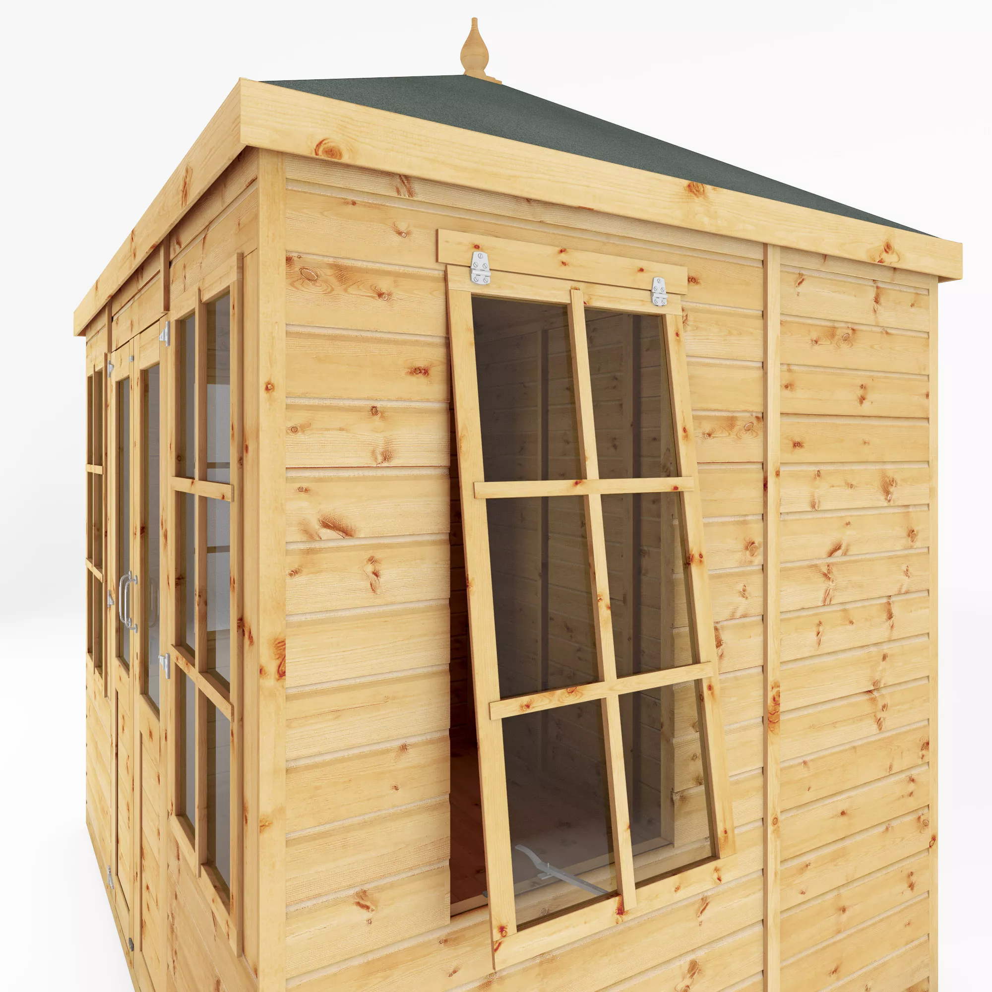 Mercia Clover 8x6 Ft Hip Shiplap Wooden Summer House With Double Door 6 Mercia Clover 8x6 Ft Hip Shiplap Wooden Summer House With Double Door - Image 4
