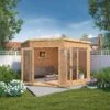Mercia Corner 9x9 Ft Flat Shiplap Wooden Summer House With Double Door -Outdoor Garden Shop mercia corner 9x9 ft flat shiplap wooden summer house with double door5029442088563 02i