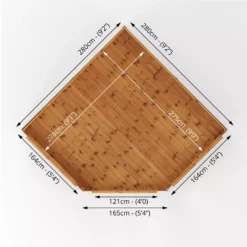Mercia Corner 9x9 Ft Flat Shiplap Wooden Summer House With Double Door -Outdoor Garden Shop mercia corner 9x9 ft flat shiplap wooden summer house with double door5029442088563 02t