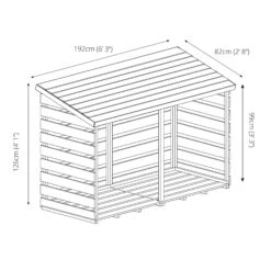 Mercia Double Wooden Log Store -Outdoor Garden Shop mercia double wooden log store5029442012629 01t