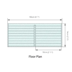 Mercia Double Wooden Log Store -Outdoor Garden Shop mercia double wooden log store5029442012629 02t