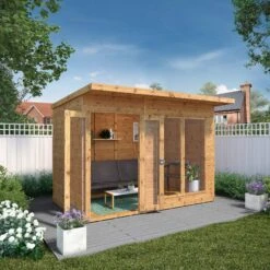 Mercia Maine 10x6 Ft Pent Shiplap Wooden Summer House With Double Door -Outdoor Garden Shop mercia maine 10x6 ft pent shiplap wooden summer house with double door5029442002552 02i