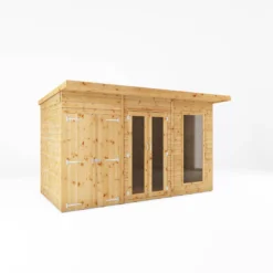 Mercia Maine 12x6 Ft Pent Shiplap Wooden Summer House With Double Door -Outdoor Garden Shop mercia maine 12x6 ft pent shiplap wooden summer house with double door5029442008905 01c