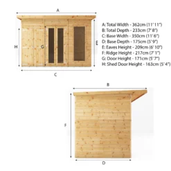 Mercia Maine 12x6 Ft Pent Shiplap Wooden Summer House With Double Door -Outdoor Garden Shop mercia maine 12x6 ft pent shiplap wooden summer house with double door5029442008905 01t