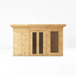 Mercia Maine 12x6 Ft Pent Shiplap Wooden Summer House With Double Door -Outdoor Garden Shop mercia maine 12x6 ft pent shiplap wooden summer house with double door5029442008905 02c