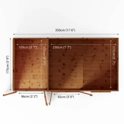 Mercia Maine 12x6 Ft Pent Shiplap Wooden Summer House With Double Door -Outdoor Garden Shop mercia maine 12x6 ft pent shiplap wooden summer house with double door5029442008905 02t