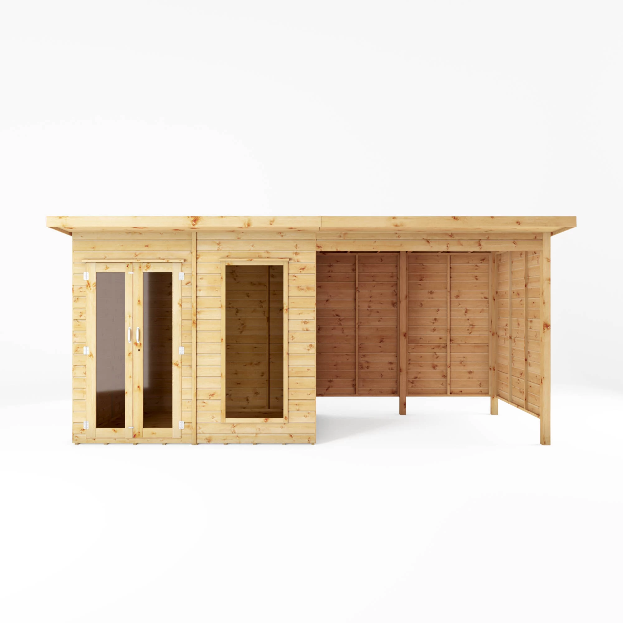 Mercia Maine 16x6 Ft Pent Shiplap Wooden Summer House With Double Door 5 Mercia Maine 16x6 Ft Pent Shiplap Wooden Summer House With Double Door - Image 3