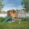 Mercia Playhouse Brown Slide -Outdoor Garden Shop mercia playhouse brown slide5029442002279 01i BQ