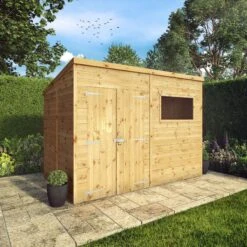Mercia Premium 10x8 Ft Pent Shiplap Wooden 2 Door Shed With Floor -Outdoor Garden Shop mercia premium 10x8 ft pent shiplap wooden 2 door shed with floor5029442009292 01i
