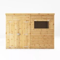 Mercia Premium 10x8 Ft Pent Shiplap Wooden 2 Door Shed With Floor -Outdoor Garden Shop mercia premium 10x8 ft pent shiplap wooden 2 door shed with floor5029442009292 02c