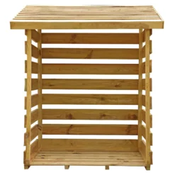 Mercia Single Solid Wood Log Store -Outdoor Garden Shop mercia single solid wood log store5029442012612 02c