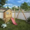 Mercia Snug Wooden Swing Set & Slide -Outdoor Garden Shop mercia snug wooden swing set slide5029442008264 01i