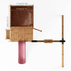 Mercia Snug Wooden Swing Set & Slide -Outdoor Garden Shop mercia snug wooden swing set slide5029442008264 02t