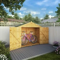 Mercia Solid Wood 3x7 Tongue & Groove Apex Bike Store -Outdoor Garden Shop mercia solid wood 3x7 tongue groove apex bike store5029442008196 02i