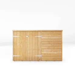 Mercia Solid Wood 4x6 Overlap Pent Bike Store -Outdoor Garden Shop mercia solid wood 4x6 overlap pent bike store5029442089294 02c