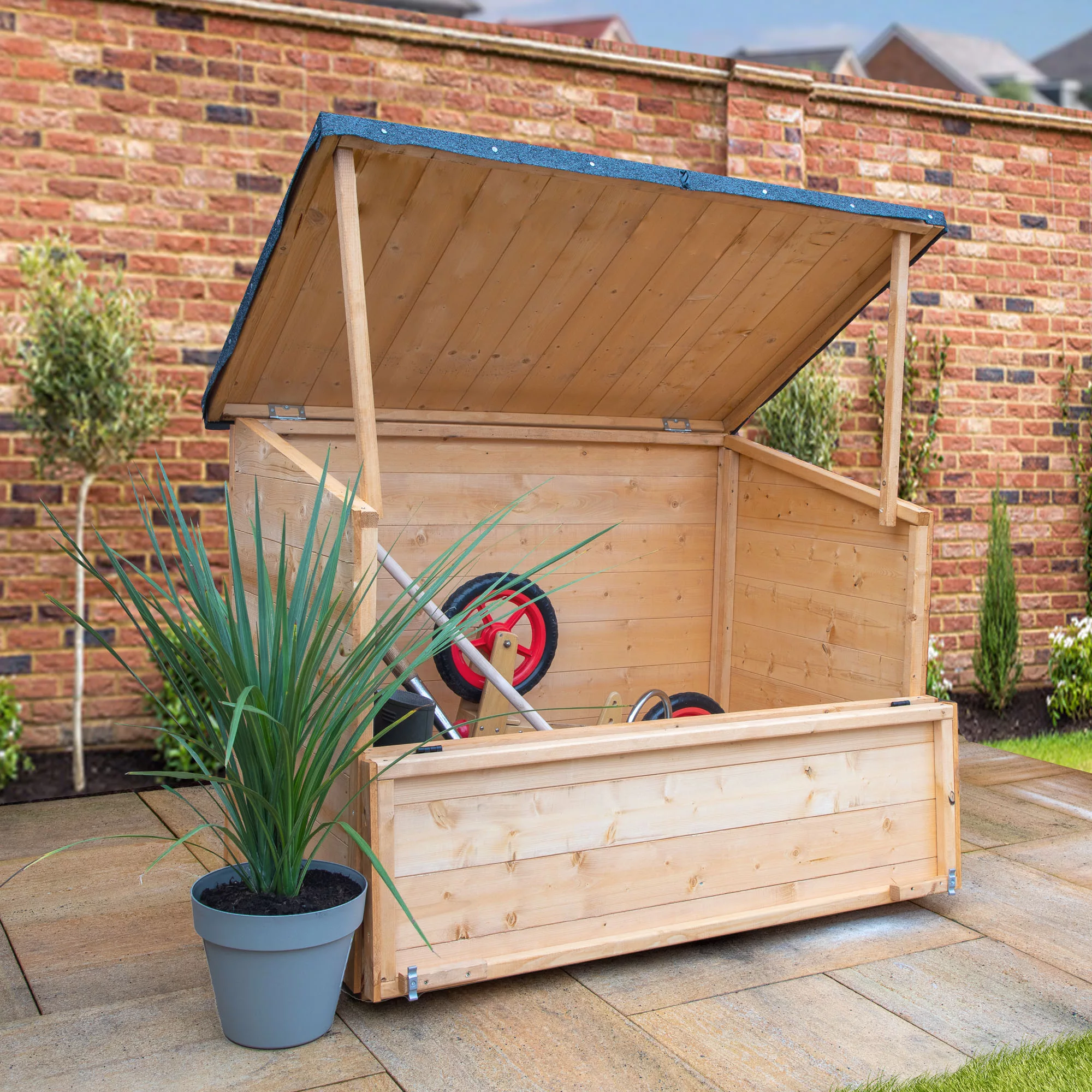 Mercia Tongue & Groove Solid Wood Lift Up Sloping Garden Storage 6 Mercia Tongue & Groove Solid Wood Lift Up Sloping Garden Storage - Image 4