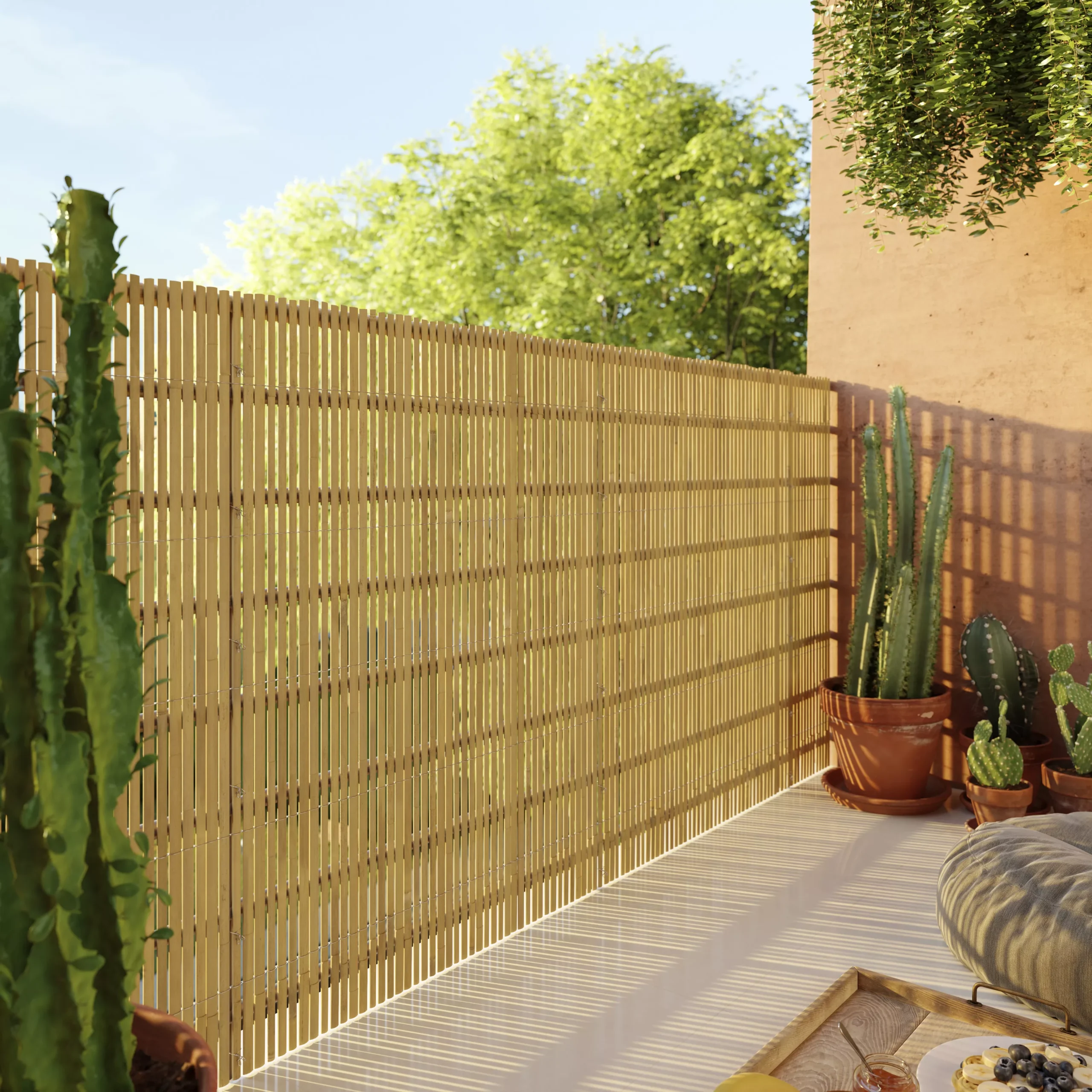 Natural Bamboo Garden Screen (H)1m (W)3m 6 Natural Bamboo Garden Screen (H)1m (W)3m - Image 4