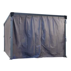 Palram - Canopia 4K Series Grey Polyester (PES) Gazebo Curtain, Pack Of 6 (L)2170mm (W)4010mm -Outdoor Garden Shop palram canopia 4k series grey polyester pes gazebo curtain pack of 6 l 2170mm w 4010mm7290108133714 03c