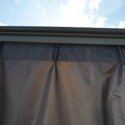 Palram - Canopia 4K Series Grey Polyester (PES) Gazebo Curtain, Pack Of 6 (L)2170mm (W)4010mm -Outdoor Garden Shop palram canopia 4k series grey polyester pes gazebo curtain pack of 6 l 2170mm w 4010mm7290108133714 05i