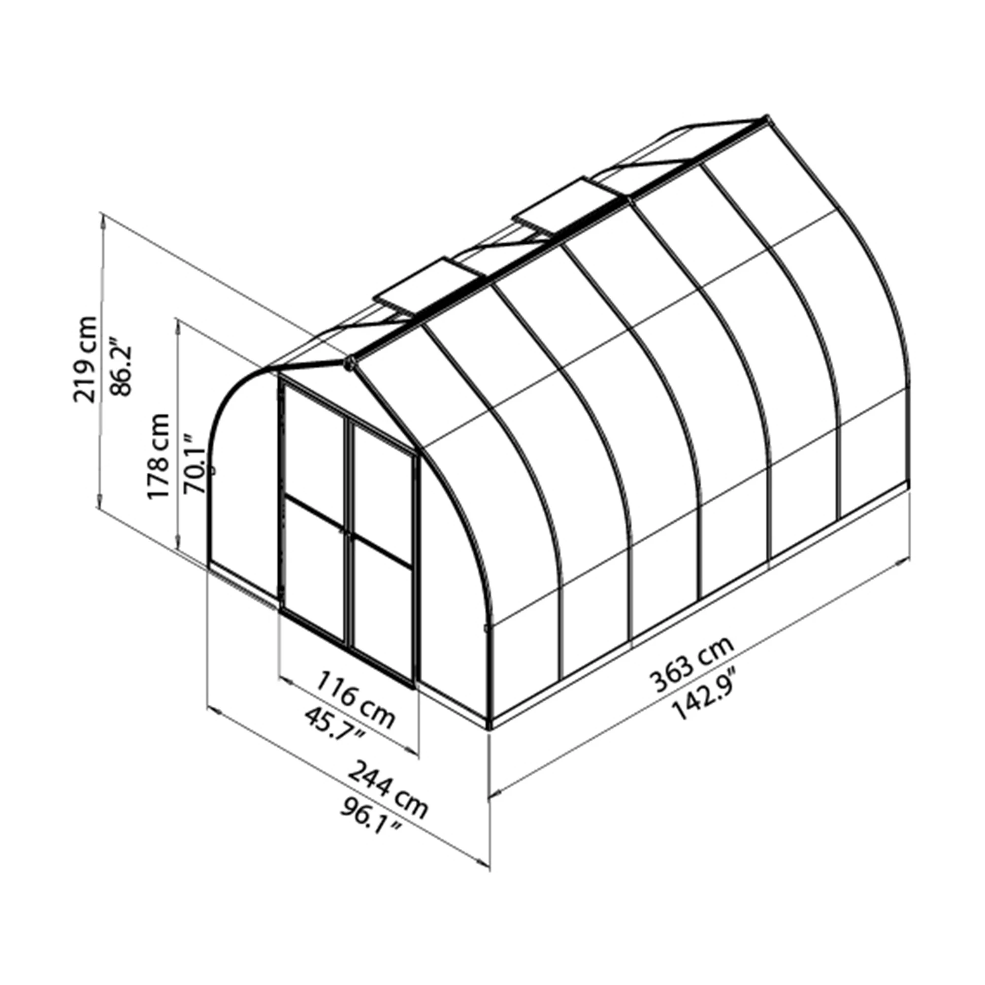 Palram - Canopia Bella 8x8 Greenhouse 10 Palram - Canopia Bella 8x8 Greenhouse - Image 8
