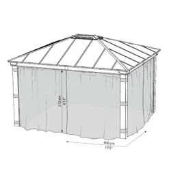 Palram - Canopia Dallas Grey Polyester (PES) Gazebo Netting, Pack Of 4 (L)2120mm (W)4090mm 13 Palram - Canopia Dallas Grey Polyester (PES) Gazebo Netting, Pack Of 4 (L)2120mm (W)4090mm -Outdoor Garden Shop palram canopia dallas grey polyester pes gazebo netting pack of 4 l 2120mm w 4090mm7290108602685 01t