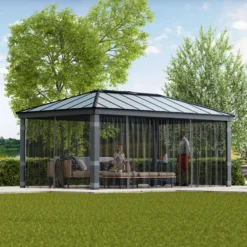 Palram - Canopia Dallas Grey Polyester (PES) Gazebo Netting, Pack Of 4 (L)2120mm (W)5070mm 12 Palram - Canopia Dallas Grey Polyester (PES) Gazebo Netting, Pack Of 4 (L)2120mm (W)5070mm -Outdoor Garden Shop palram canopia dallas grey polyester pes gazebo netting pack of 4 l 2120mm w 5070mm7290108602722 02i