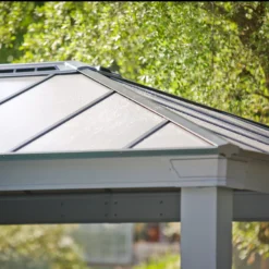 Palram - Canopia Dallas Grey Rectangular Gazebo, (W)6.12m (D)3.64m - Assembly Required -Outdoor Garden Shop palram canopia dallas grey rectangular gazebo w 6 12m d 3 64m assembly required7290108601954 07i bq