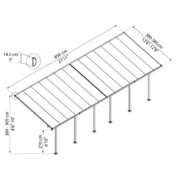 Palram - Canopia Feria White Non-retractable Awning, (L)7.87m (H)3.05m (W)3.85m 16 Palram - Canopia Feria White Non-retractable Awning, (L)7.87m (H)3.05m (W)3.85m -Outdoor Garden Shop palram canopia feria white non retractable awning l 7 87m h 3 05m w 3 85m7290103122737 01t bq