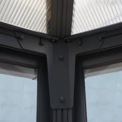 Palram - Canopia Garda Grey Hexagonal Gazebo, (W)5.17m (D)5.95m - Assembly Required -Outdoor Garden Shop palram canopia garda grey hexagonal gazebo w 5 17m d 5 95m assembly required7290108137040 05i bq