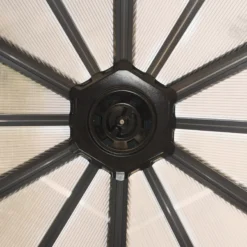 Palram - Canopia Garda Grey Hexagonal Gazebo, (W)5.17m (D)5.95m - Assembly Required -Outdoor Garden Shop palram canopia garda grey hexagonal gazebo w 5 17m d 5 95m assembly required7290108137040 08i bq