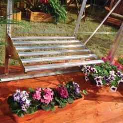 Palram - Canopia Heavy Duty 1 Tier Greenhouse Shelving -Outdoor Garden Shop palram canopia heavy duty 1 tier greenhouse shelving7290103111519 03i bq