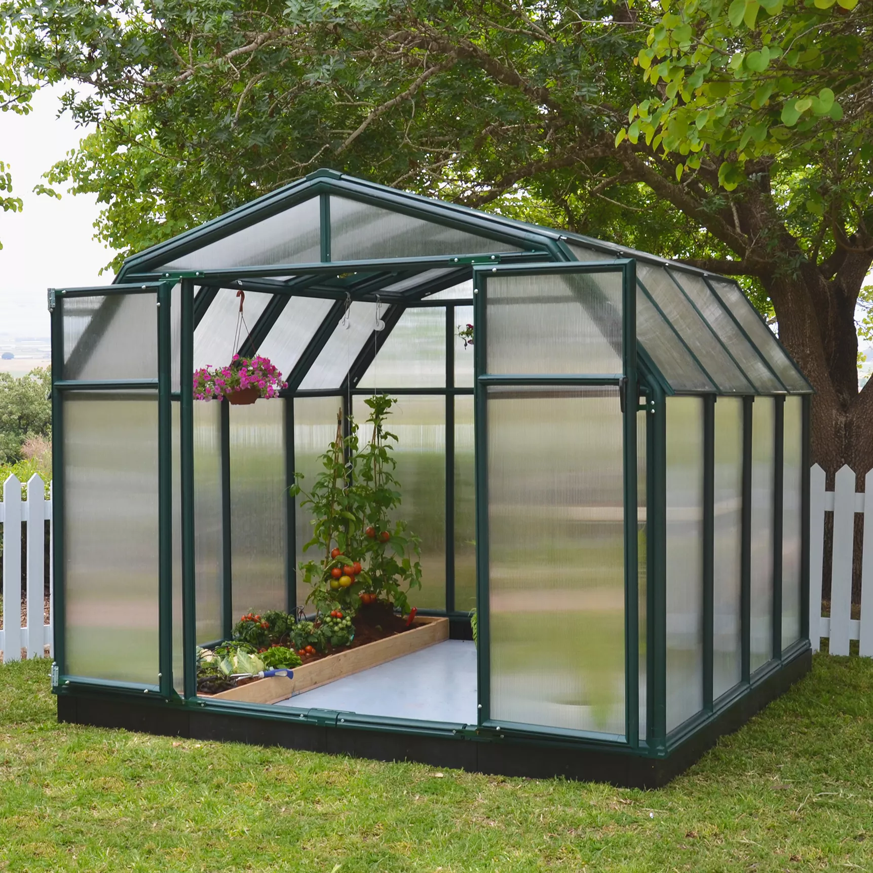 Palram - Canopia Hobby Gardner Green 8x8 Greenhouse 4 Palram - Canopia Hobby Gardner Green 8x8 Greenhouse - Image 2