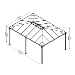 Palram - Canopia Martinique Grey Rectangular Gazebo, (W)4.93m (D)3.59m - Assembly Required -Outdoor Garden Shop palram canopia martinique grey rectangular gazebo w 4 93m d 3 59m assembly required7290108136234 01t bq