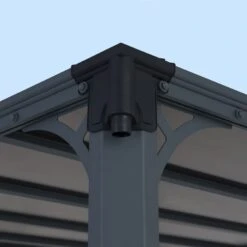 Palram - Canopia Milano Grey Rectangular Gazebo, (W)4.26m (D)3.09m - Assembly Required -Outdoor Garden Shop palram canopia milano grey rectangular gazebo w 4 26m d 3 09m assembly required7290108136241 07i bq