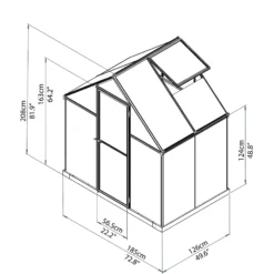 Palram - Canopia Mythos Silver 6x4 Greenhouse -Outdoor Garden Shop palram canopia mythos silver 6x4 greenhouse7290103110901 21t bq