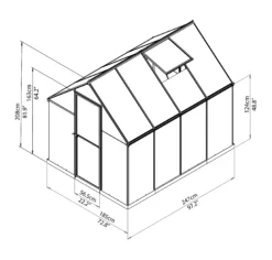 Palram - Canopia Mythos Silver 6x8 Greenhouse -Outdoor Garden Shop palram canopia mythos silver 6x8 greenhouse7290103110598 01t bq