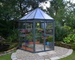 Palram - Canopia Oasis™ Grey 8x6 Greenhouse -Outdoor Garden Shop palram canopia oasis grey 8x6 greenhouse7290108133837 01bq