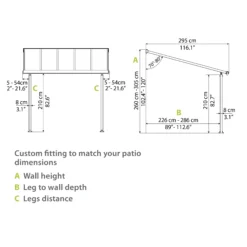 Palram - Canopia Olympia White Non-retractable Awning, (L)6.19m (H)3.05m (W)2.95m -Outdoor Garden Shop palram canopia olympia white non retractable awning l 6 19m h 3 05m w 2 95m7290108134308 02t bq